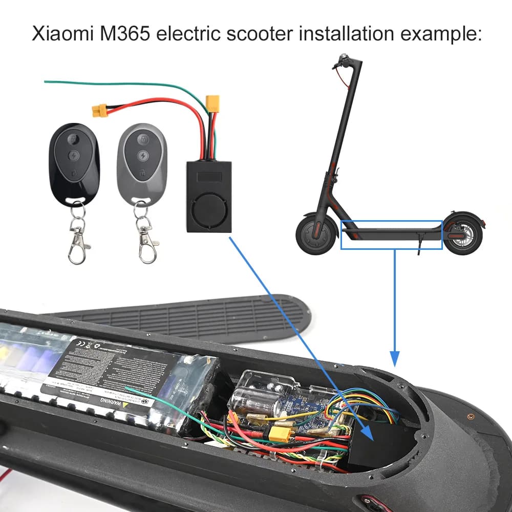 Alarma antirrobo para patinetes eléctricos compatible con Xiaomi 36V Maximo USO 36V