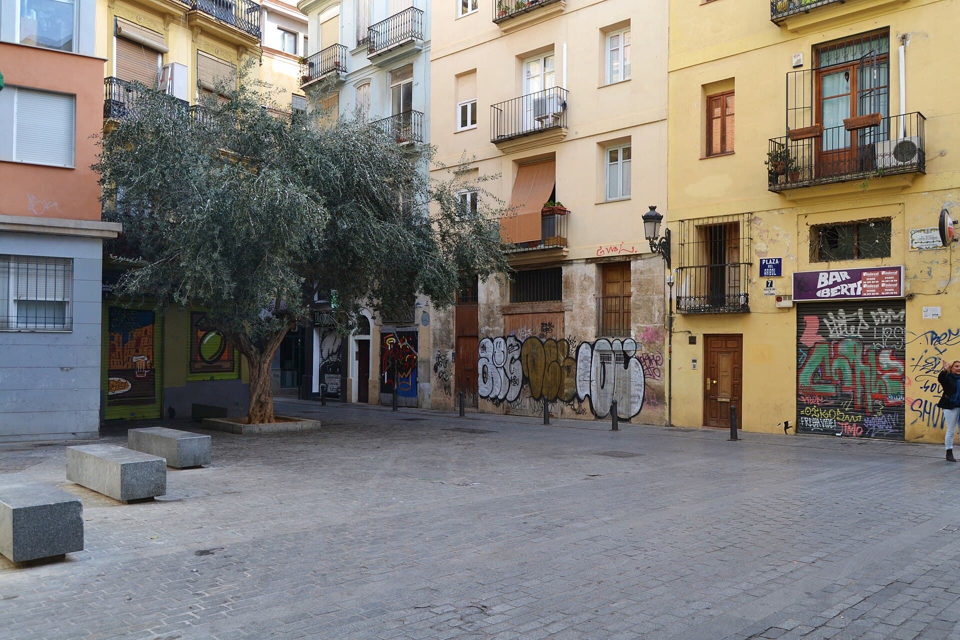 Plaça de l'Arbre en el barrio del Carmen de Valencia